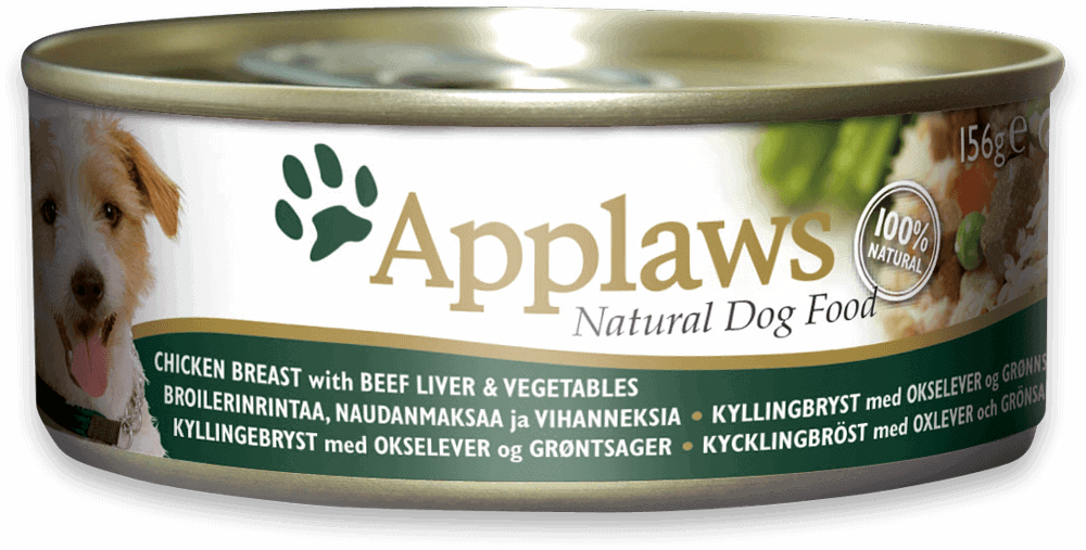 Applaws Wet Dog Food in Can - Chicken Beef Liver & Vegetables - 156g