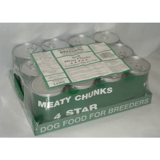 Cambrian Dog Unlabeled Cans Meaty Chunks 4 Star