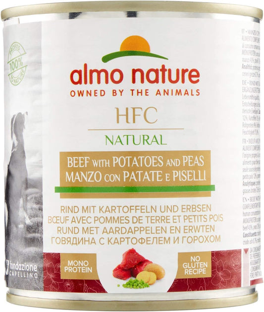 Almo Nature HFC Cuisine Wet Dog Food Tin - Beef With Potatoes And Peas - 280g