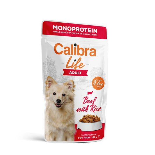 Calibra Life Adult Dog Food Pouch - Beef with Rice