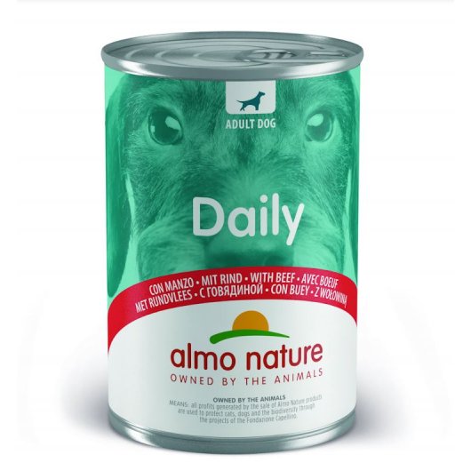 Almo Nature Daily Wet Food Tin for Dogs Beef 400g