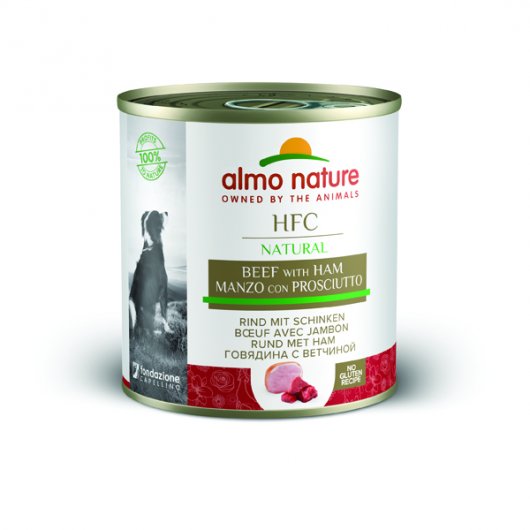 Almo Nature HFC Cuisine Wet Food Tin for Dogs Beef with Ham 80g